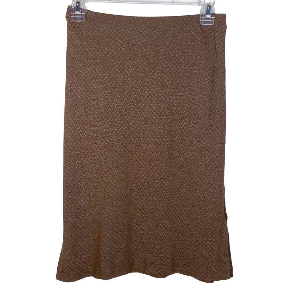 Vintage Y2K Parallel Brown & Pink Chevron Pencil Skirt